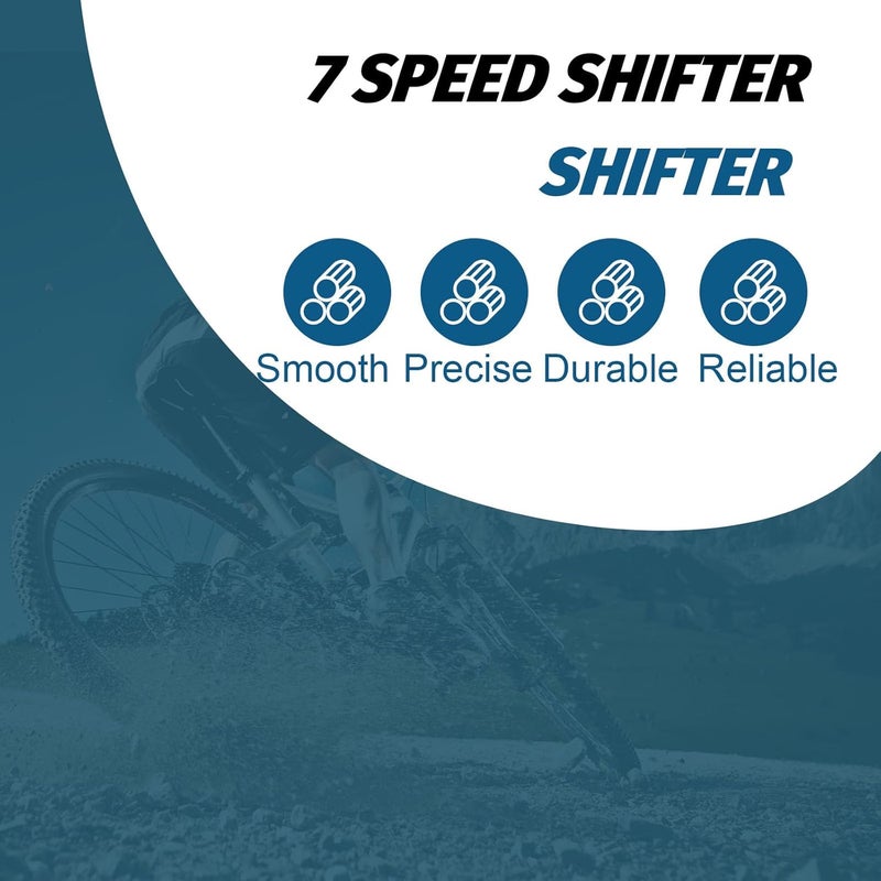 Fredertent TX50-7 Speed Shifter, Bike Gear Shifter 7 Speed Right Thumb Gear Shift Lever Bicycle Thumb Shifter for Mountain City Hybrid Electric Cruiser and Kids Bikes - Image 2